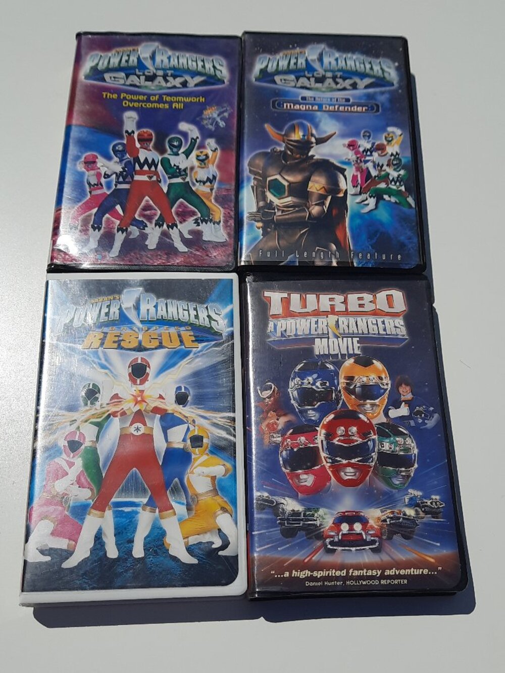 Lot Of 4 Power Rangers VHS Lost Galaxy, Magna Defender, Turbo, Lightspeed Rescue